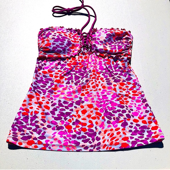 Hula Honey Women’s Swimsuit Bathing Suit Bikini Tankini Top Bright Animal Print - Picture 3 of 8